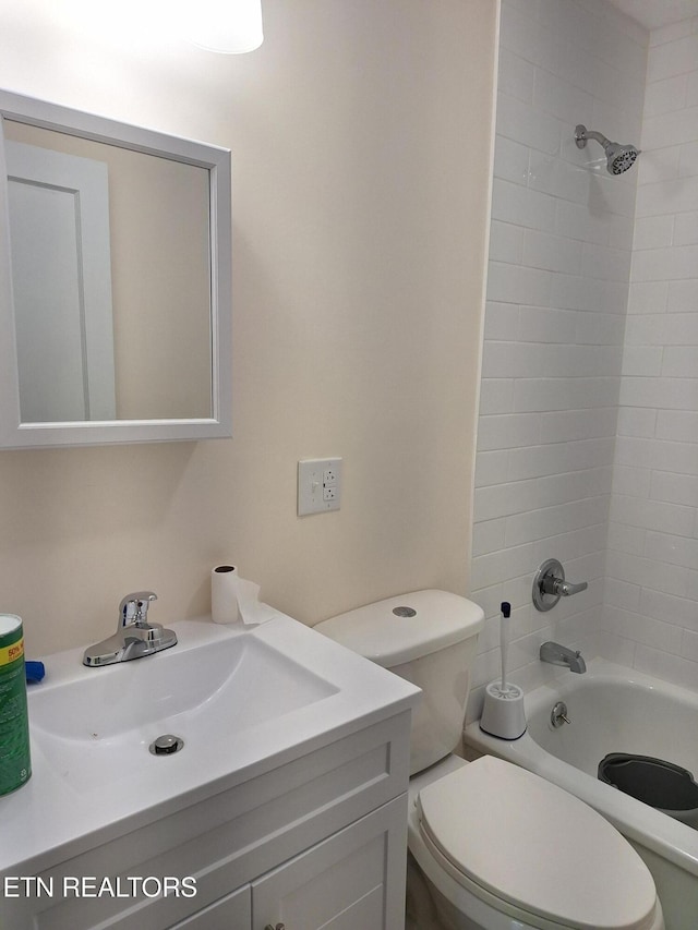 5828 Eldridge Rd, Knoxville, TN 37918 - bathroom with vanity, bathtub / shower combination, and toilet