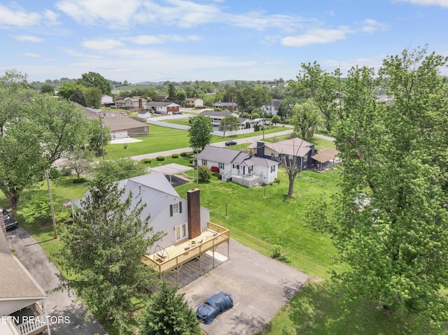 aerial view with a residential view