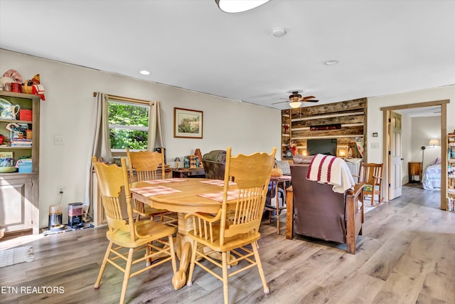 1424 Clabo Hollow Rd, Sevierville, TN 37876 - dining room with recessed lighting, a ceiling fan, and light wood-style floors