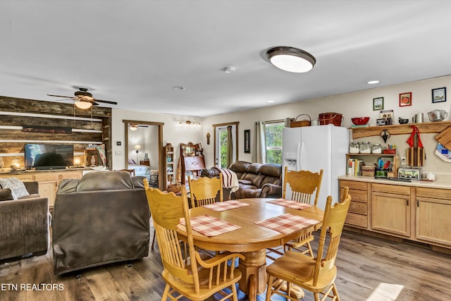 1424 Clabo Hollow Rd, Sevierville, TN 37876 - dining space featuring ceiling fan and light wood finished floors