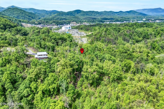 1424 Clabo Hollow Rd, Sevierville, TN 37876 - bird's eye view with a wooded view and a mountain view
