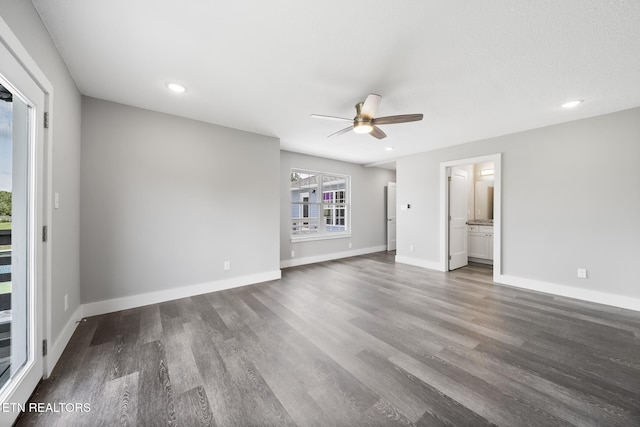 2934 Eledge Ln, Sevierville, TN 37876 - unfurnished room featuring ceiling fan, wood finished floors, baseboards, and recessed lighting