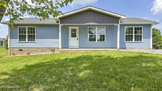 2934 Eledge Ln, Sevierville, TN 37876 - ranch-style house with a front lawn, covered porch, and crawl space