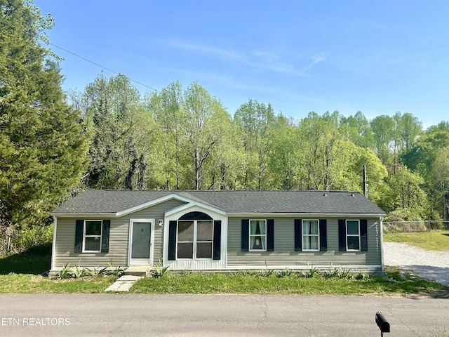 manufactured / mobile home with roof with shingles