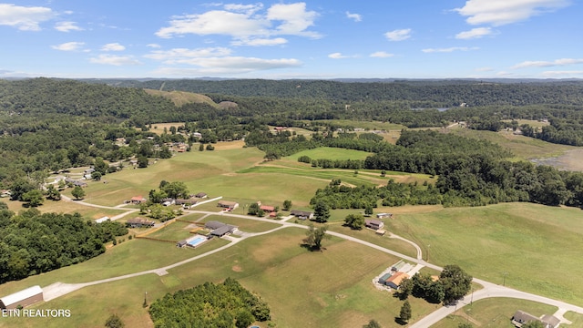 bird's eye view with a view of trees