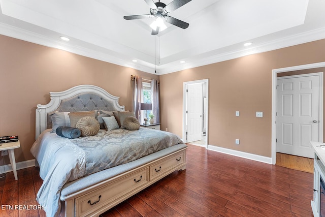 4322 Wellesley Dr, Ooltewah, TN 37363 - bedroom with wood-type flooring, recessed lighting, baseboards, and ornamental molding