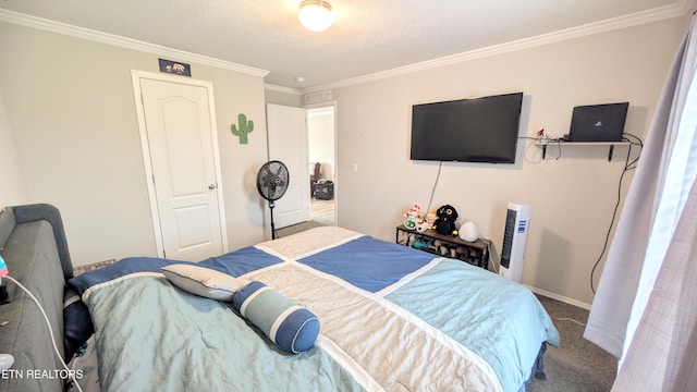 210 Schertz Ln, Rutledge, TN 37861 - carpeted bedroom featuring baseboards, ornamental molding, and visible vents