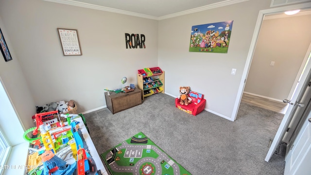 210 Schertz Ln, Rutledge, TN 37861 - playroom featuring crown molding, baseboards, and carpet