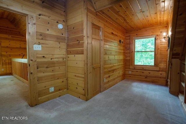 308 Black Mash Hollow Rd, Townsend, TN 37882 - bonus room with wood walls, carpet flooring, and wooden ceiling
