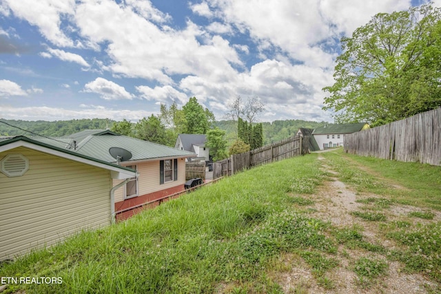 view of yard with fence