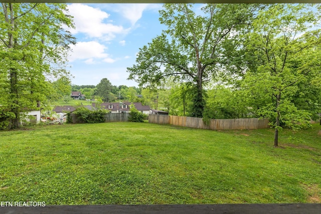 view of yard with fence