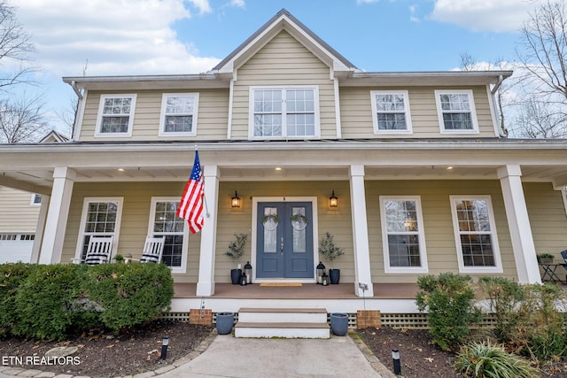 view of front of property featuring a porch