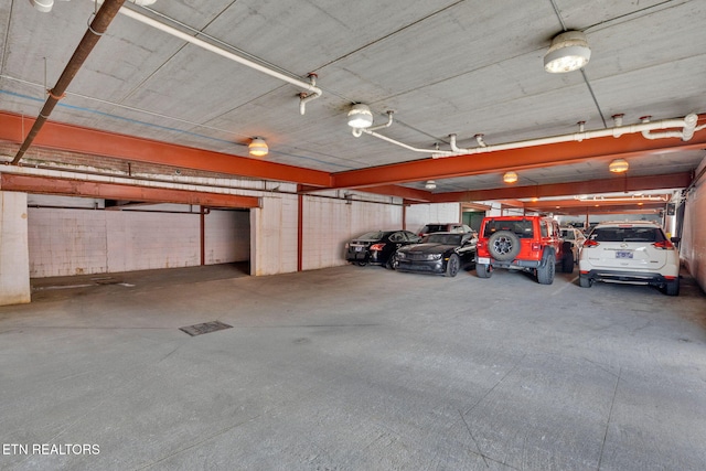 view of parking garage