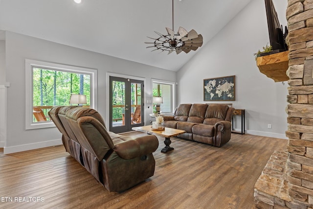 3487 Summit Trails Dr, Sevierville, TN 37862 - living room with baseboards, plenty of natural light, and wood finished floors