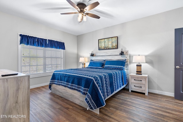 3487 Summit Trails Dr, Sevierville, TN 37862 - bedroom with baseboards, a ceiling fan, and wood finished floors