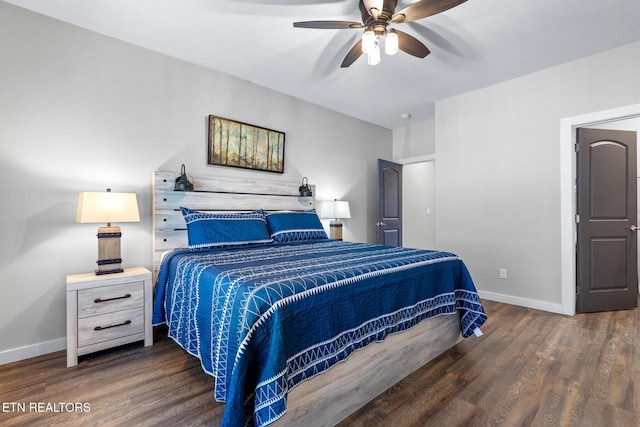 3487 Summit Trails Dr, Sevierville, TN 37862 - bedroom with baseboards, ceiling fan, and wood finished floors