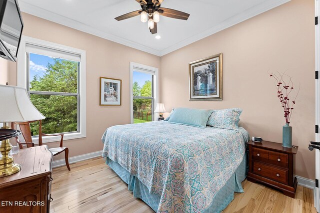 112 Naduli Trl, Vonore, TN 37885 - bedroom featuring light wood-type flooring, recessed lighting, baseboards, and crown molding