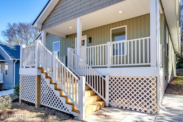1624 Folsom Ave, Knoxville, TN 37917 - view of exterior entry featuring board and batten siding and a porch