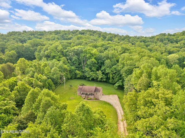243 Bunch Ln, Clinton, TN 37716 - aerial view of property and surrounding area with a heavily wooded area