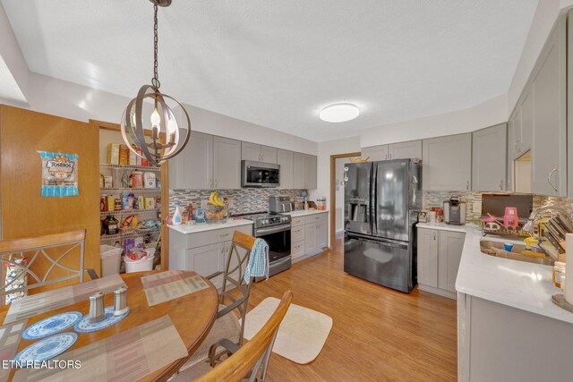 243 Bunch Ln, Clinton, TN 37716 - kitchen with appliances with stainless steel finishes, gray cabinets, a sink, and decorative backsplash