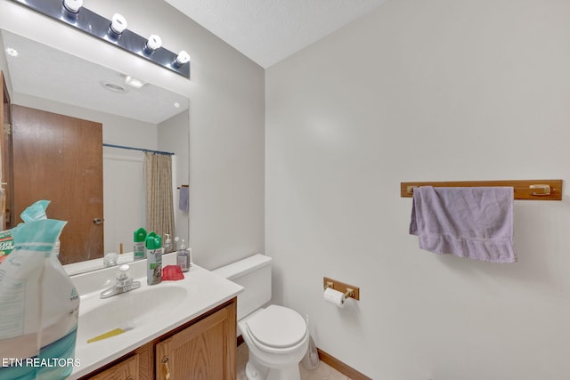 243 Bunch Ln, Clinton, TN 37716 - bathroom with vanity, toilet, and curtained shower