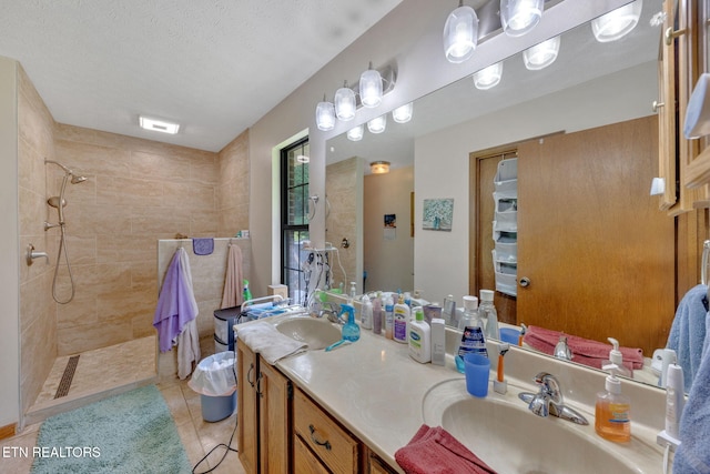 243 Bunch Ln, Clinton, TN 37716 - full bathroom featuring walk in shower, double vanity, and tile patterned flooring