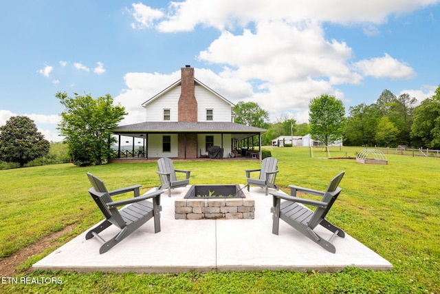 291 County Road 275, Niota, TN 37826 - view of patio / terrace featuring a fire pit