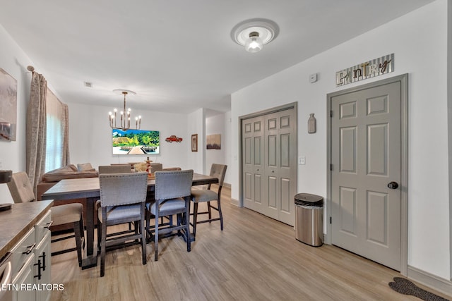 1045 Indian Gap Rd, Sevierville, TN 37876 - dining room with a chandelier, light wood-style flooring, and visible vents