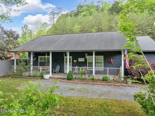 1045 Indian Gap Rd, Sevierville, TN 37876 - ranch-style home featuring a porch and a shingled roof