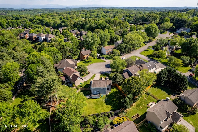 aerial view with a residential view and a forest view