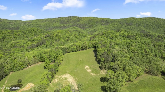 bird's eye view featuring a view of trees