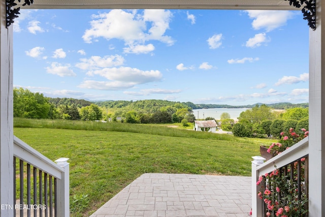 2738 Indian Creek Rd, Dandridge, TN 37725 - view of yard with a water view and a patio