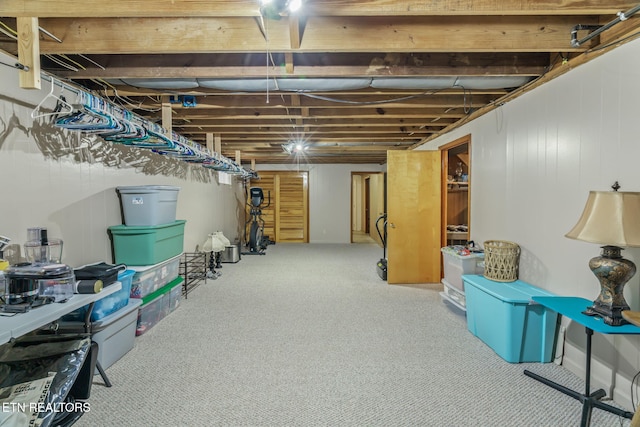 finished basement with carpet