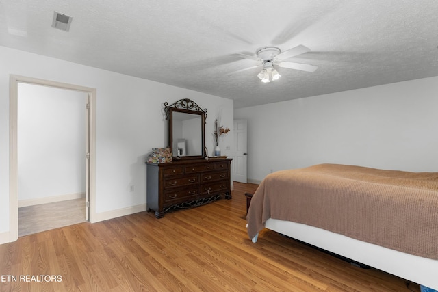 1819 Big Buck Ln, Sevierville, TN 37876 - bedroom with light wood-type flooring, baseboards, a textured ceiling, and a ceiling fan