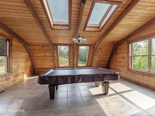 155 George Thomas Rd, Vonore, TN 37885 - recreation room with a wealth of natural light, billiards, and wooden ceiling