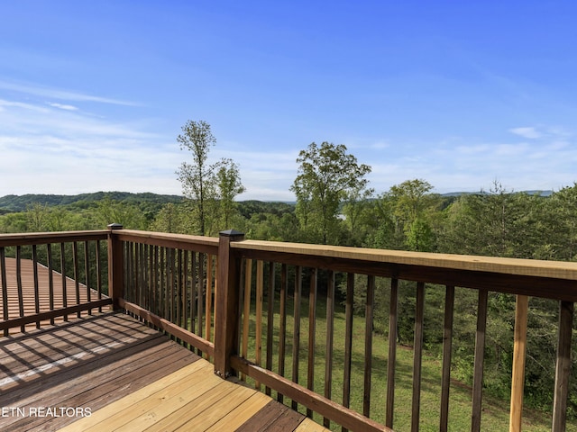 155 George Thomas Rd, Vonore, TN 37885 - wooden terrace featuring a forest view