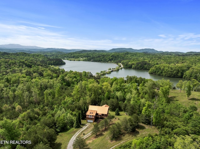 155 George Thomas Rd, Vonore, TN 37885 - birds eye view of property featuring a water and mountain view and a view of trees