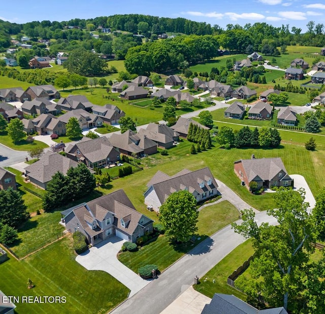 bird's eye view with a residential view