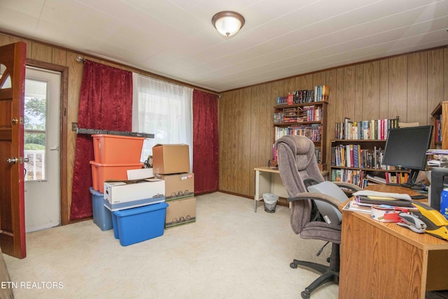 941 Pine Top St, Lenoir City, TN 37772 - carpeted home office with wooden walls