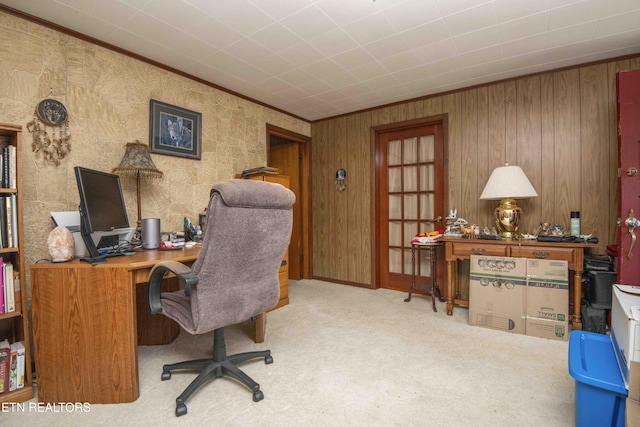 941 Pine Top St, Lenoir City, TN 37772 - carpeted office space with ornamental molding and wood walls