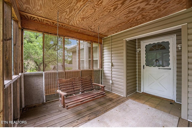 view of unfurnished sunroom