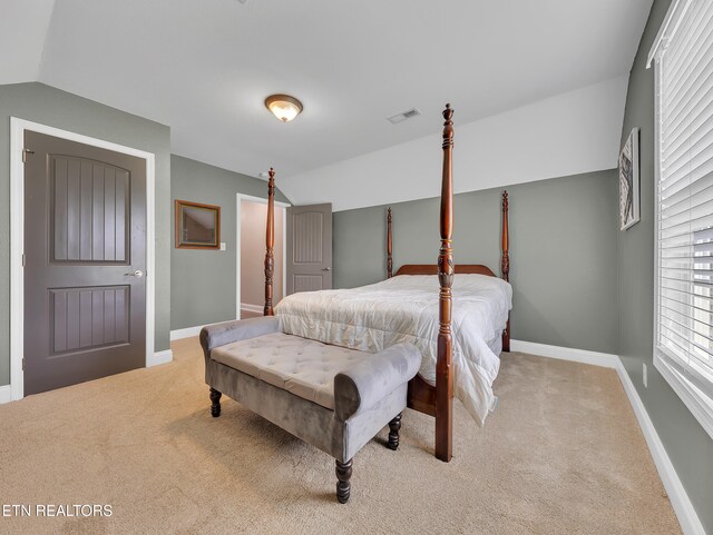 1810 Griffitts Mill Cir, Maryville, TN 37803 - bedroom with light carpet, baseboards, and vaulted ceiling