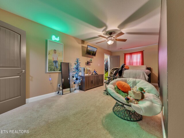1810 Griffitts Mill Cir, Maryville, TN 37803 - bedroom with carpet floors, a walk in closet, baseboards, ceiling fan, and a closet