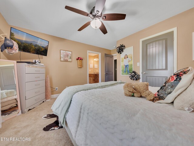 1810 Griffitts Mill Cir, Maryville, TN 37803 - bedroom with carpet floors, a ceiling fan, and ensuite bathroom