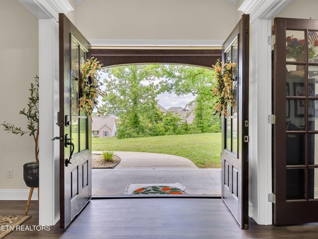 1810 Griffitts Mill Cir, Maryville, TN 37803 - foyer with wood finished floors, baseboards, plenty of natural light, and french doors