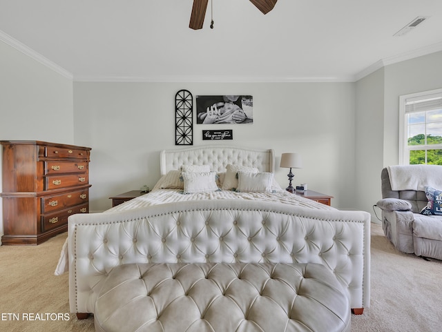 1810 Griffitts Mill Cir, Maryville, TN 37803 - bedroom featuring carpet flooring, crown molding, and a ceiling fan