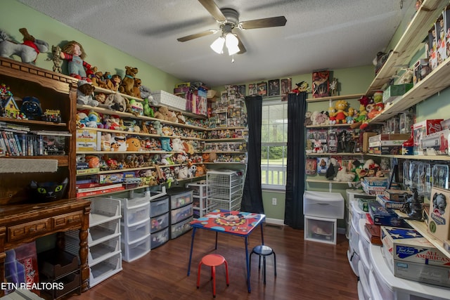 325 Correll Ridge Rd, Decatur, TN 37322 - miscellaneous room featuring a ceiling fan, a textured ceiling, and wood finished floors