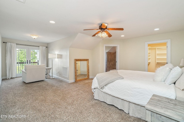 205 Melea Ln, Kingston, TN 37763 - bedroom featuring recessed lighting, baseboards, access to outside, a spacious closet, and carpet flooring