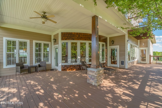205 Melea Ln, Kingston, TN 37763 - wooden deck featuring a ceiling fan