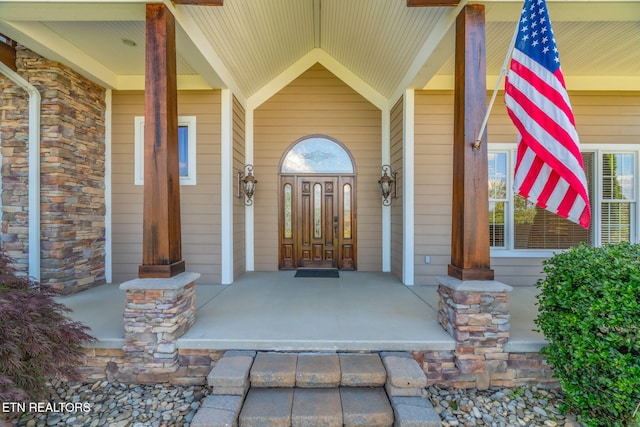 205 Melea Ln, Kingston, TN 37763 - entrance to property with a porch and stone siding